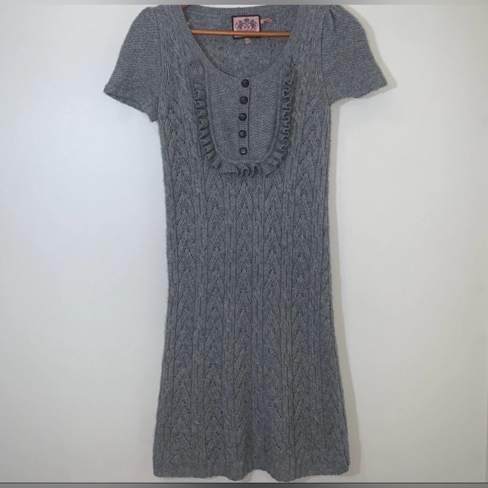 Juicy Couture Gray Y2K cashmere blend Sweater mini dress size P petite